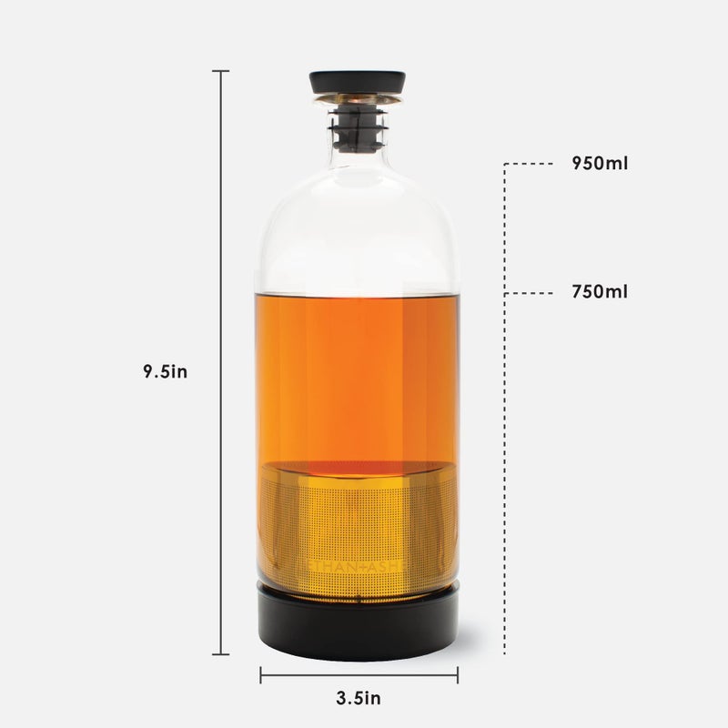 Ethan + Ashe Alkemista Alcohol Infuser - Ethan+Ashe - Add Flavor To Spirits - Infuser For Vodka, Gin, Rum, Scotch, Whisky, & More - Stainless Steel - Glass Infusion Bottle - Fine Filter - 950 ML Matte Black - Image 2